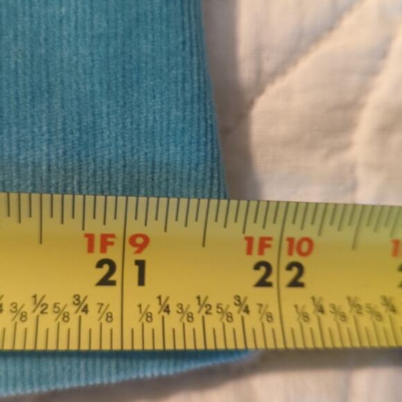 Live a Little Cotton Stretch Turquoise Corduroy Embellished Button Jacket Sz XL - Picture 14 of 15